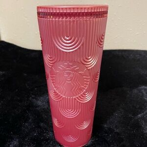Starbucks Pearl Pink Mermaid Siren Shell Cold Cup Tumbler no straw 2023 24 oz